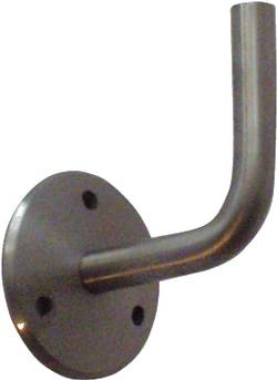 Bild: F01Handlaufhalter in Edelstahl fein geschliffen mit einem Durchmesser an der Wand von 70 mm und einer Ausladung von 70 mm.
Der Durchmesser vom Handlaufhalter ist 14 mm