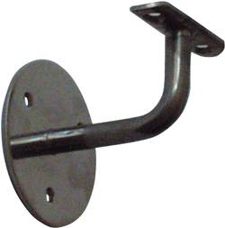 Bild: P01Handlaufhalter in Edelstahl fein geschliffen mit einem Durchmesser an der Wand von 80 mm Ø mit einer Ausladung von 70 mm.
Handlaufhalterfläche 70 mm lang, 20 mm breit.