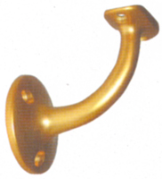 Bild: L03G
Alu-Guss-Handlaufhalter, mit einem Wandabstand von 60 mm und einer Ronde von 54 mm Ø, Gold.